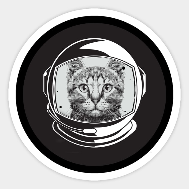 Cute Kitty Astronaut Cool Animal Funny Cat Universe Sticker by mangobanana